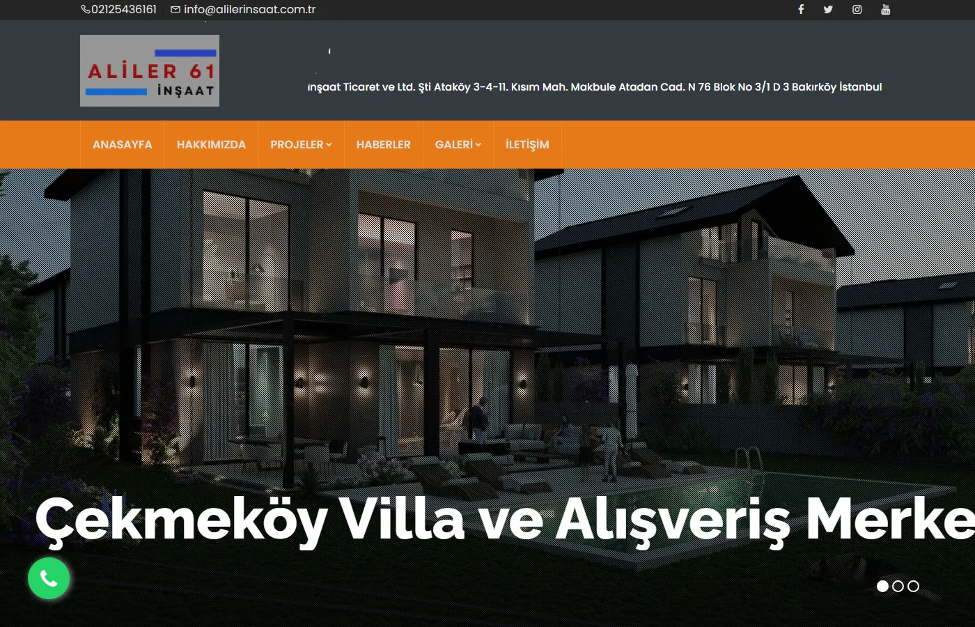 Aliler İnşaat: Project showcase of a construction company developing villas and mixed-use schemes.