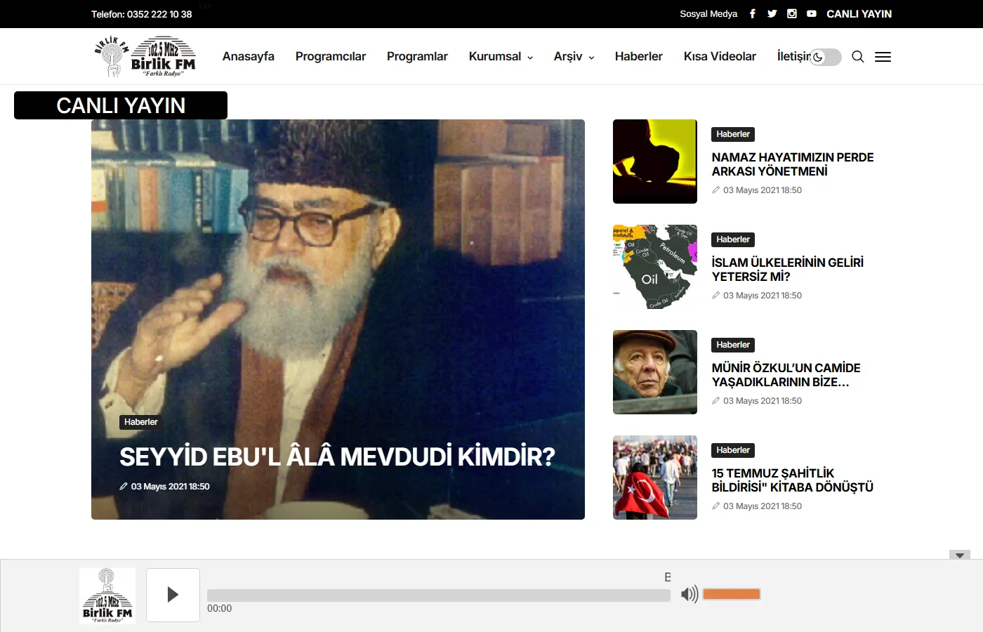 Birlik FM 102.5: Live stream and programme site for Birlik FM.