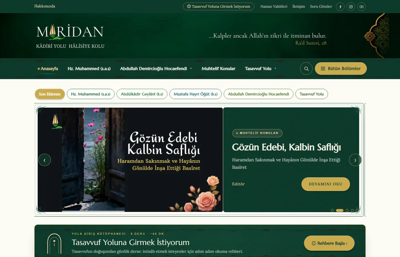 Muridan: Sufi portal bringing together the talks, writings and sources of the Qadiri-Halisiyye order.