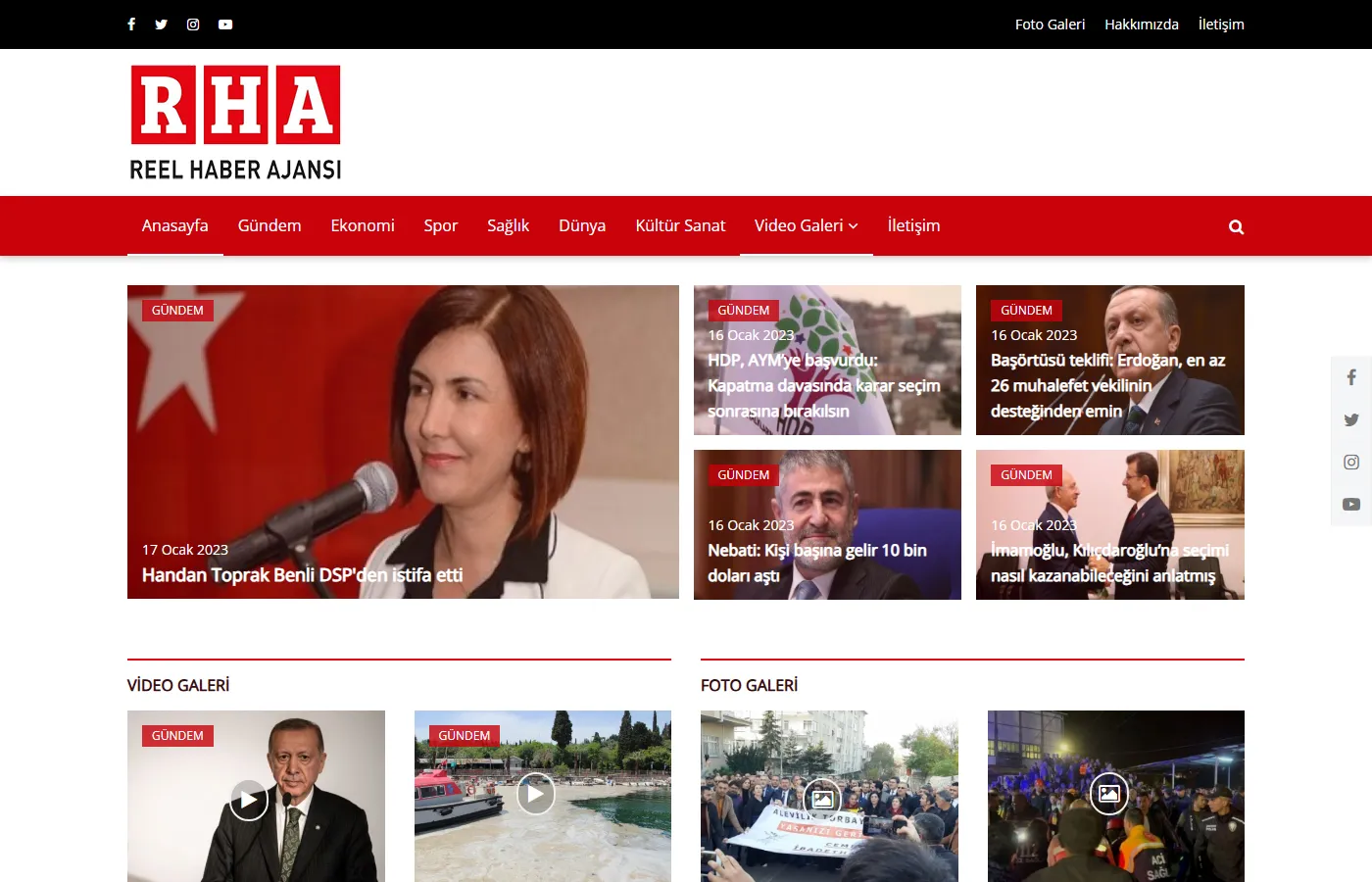 Reel Haber Ajansı: News agency site publishing current affairs, business, sport and video news.